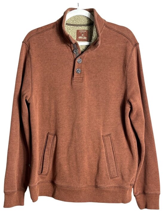 Arrow Other - Mens M Henley Sweatshirt High Neck Pullover Sherpa Sportswear Layering Outdoors